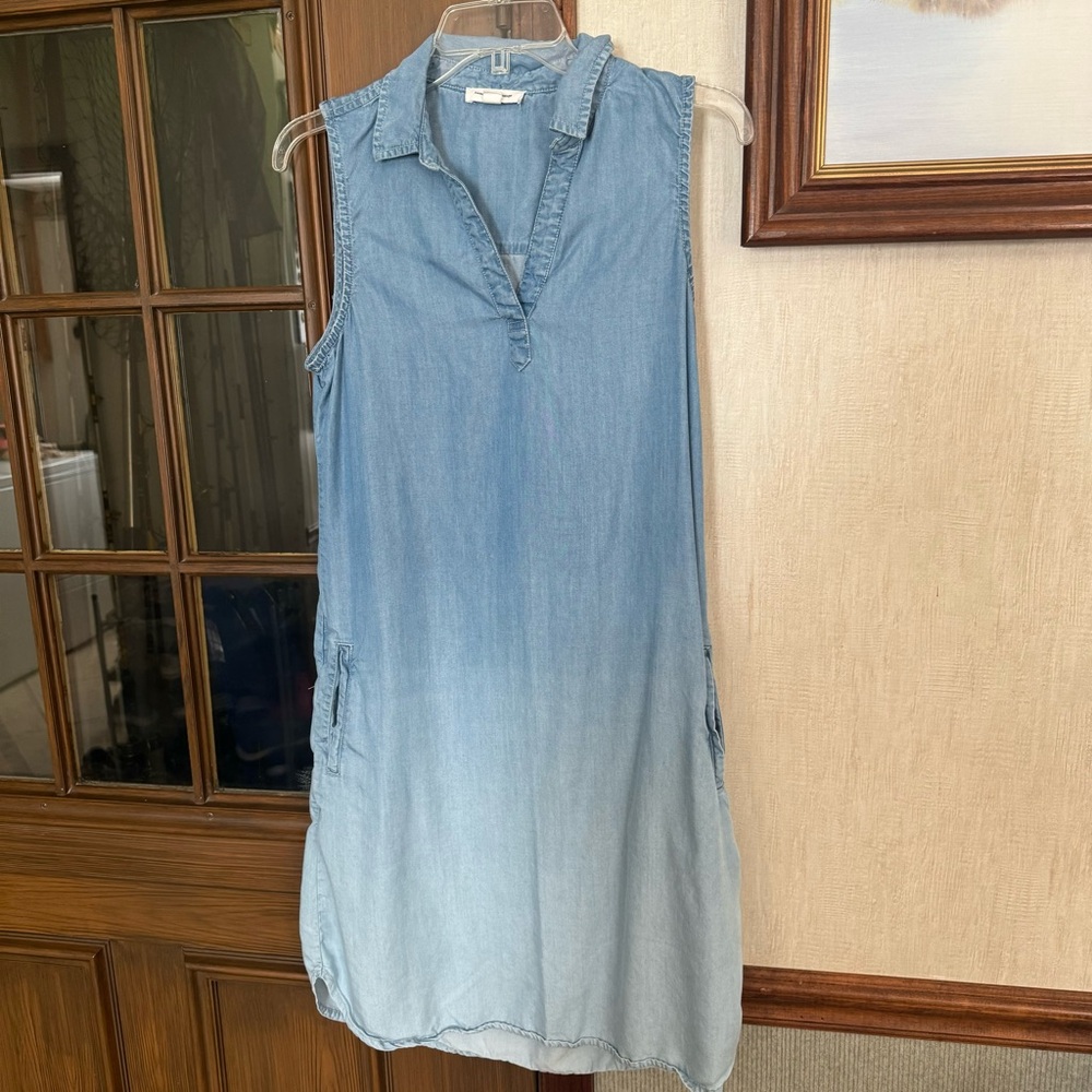 beachlunchlounge Ombré Blue Chambray Dress W/Pockets